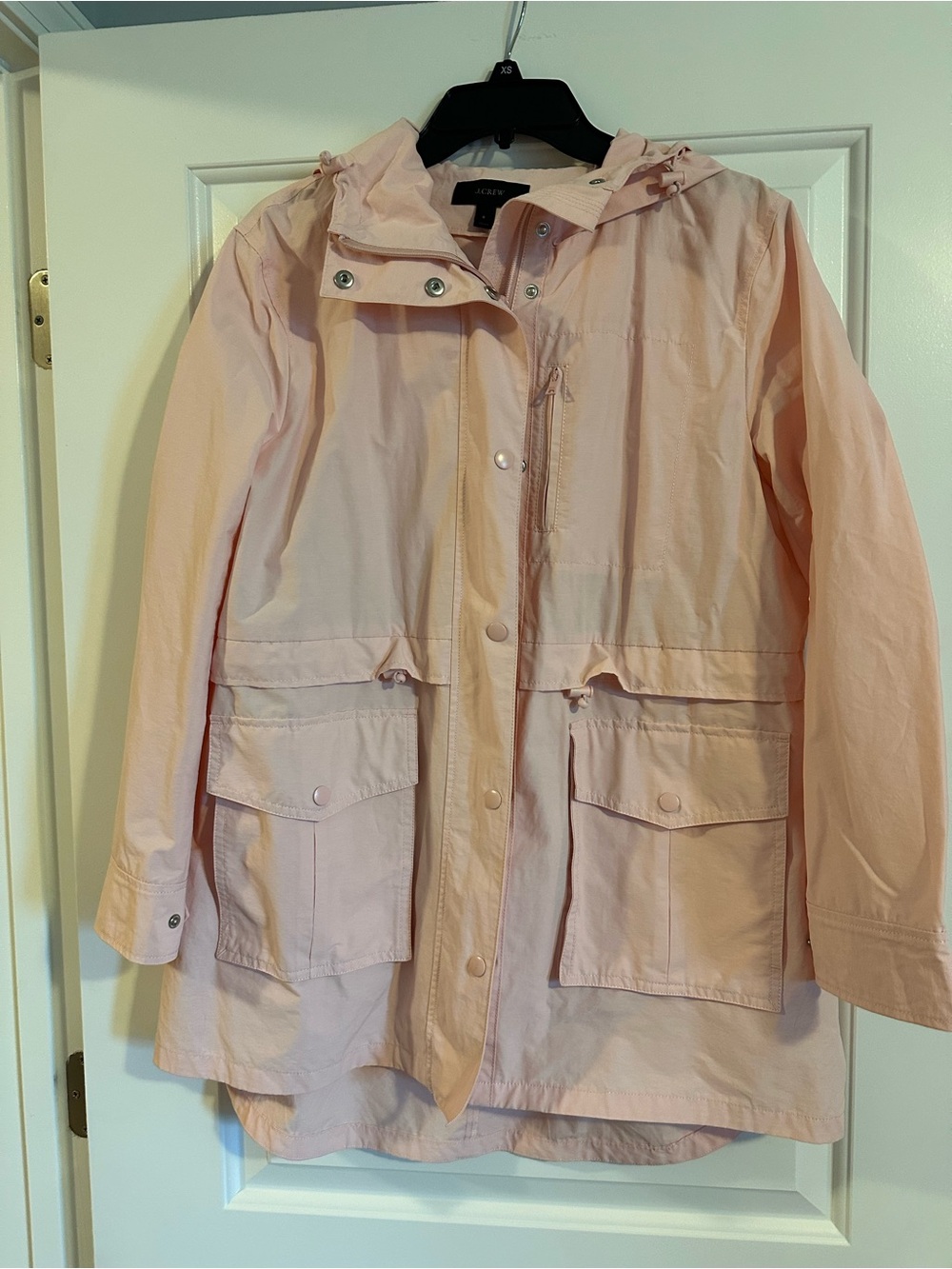 J. crew raincoat, pink, small